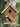 Handmade wooden birdhouse hut with ladder